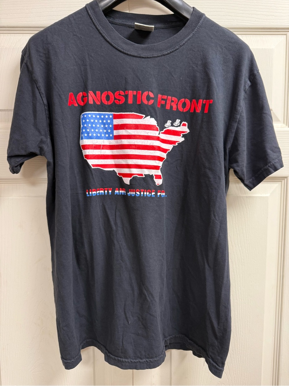 Vintage Agnostic Front Liberty And Justice For... Men's Large Comfort Color NYHC